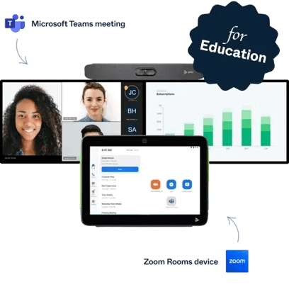 Pexip-Connect-for-Zoom-Room-dual-screen-content-with-pad-1-to-1-aware education
