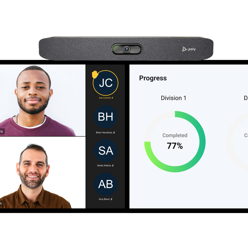 Dual-screen-video-meeting-with-content-share-for-Teams-Rooms